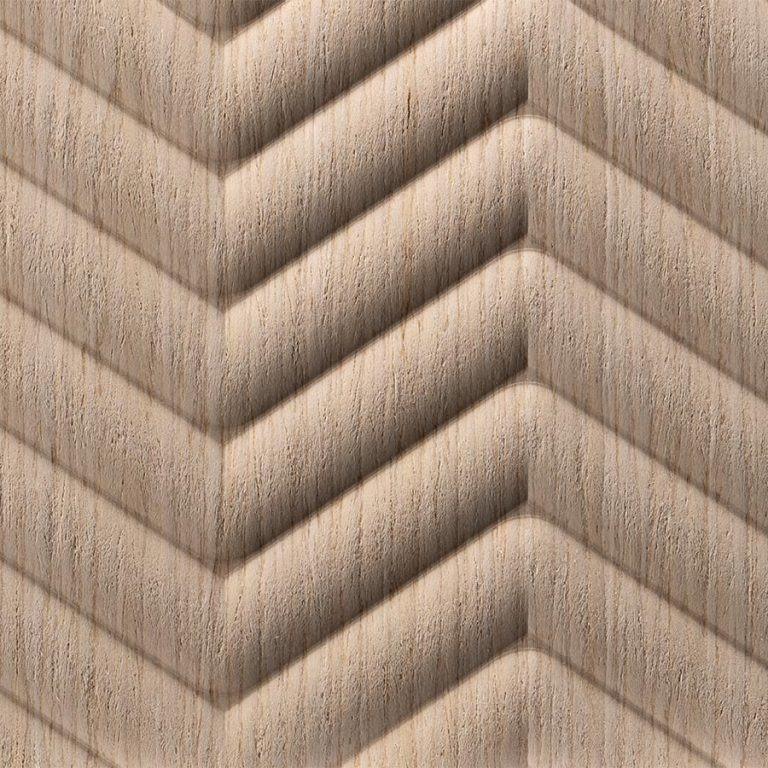Houten paneel met visgraatmotief
